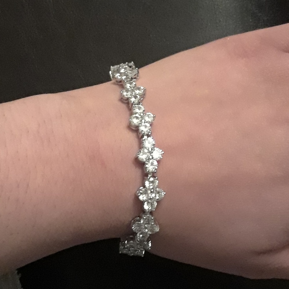 Ladies Cz stone brass bracelet